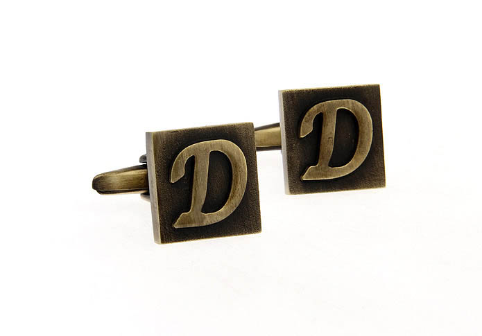 26 Letters D Cufflinks  Bronzed Classic Cufflinks Metal Cufflinks Symbol Wholesale & Customized  CL668192