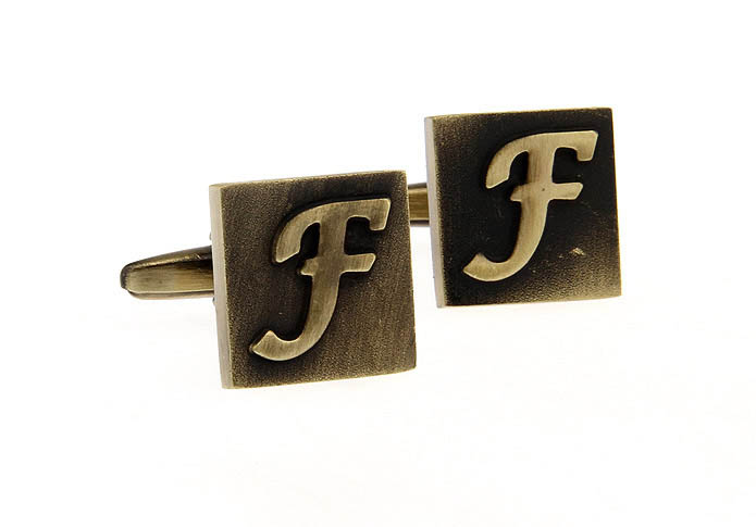 26 Letters F Cufflinks  Bronzed Classic Cufflinks Metal Cufflinks Symbol Wholesale & Customized  CL668194