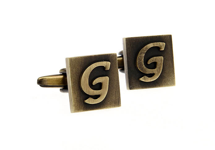 26 Letters G Cufflinks  Bronzed Classic Cufflinks Metal Cufflinks Symbol Wholesale & Customized  CL668195