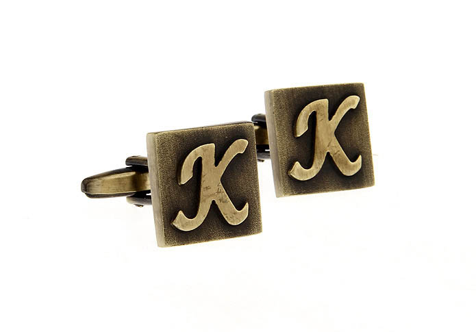 26 Letters K Cufflinks  Bronzed Classic Cufflinks Metal Cufflinks Symbol Wholesale & Customized  CL668199