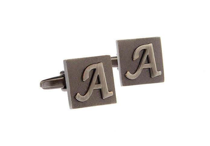 26 Letters A Cufflinks  Gray Steady Cufflinks Metal Cufflinks Symbol Wholesale & Customized  CL668217