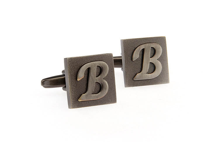 26 Letters B Cufflinks  Gray Steady Cufflinks Metal Cufflinks Symbol Wholesale & Customized  CL668218