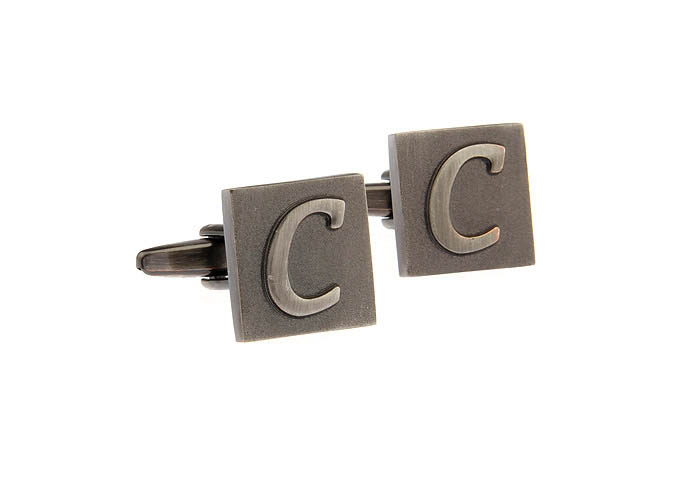 26 Letters C Cufflinks  Gray Steady Cufflinks Metal Cufflinks Symbol Wholesale & Customized  CL668219