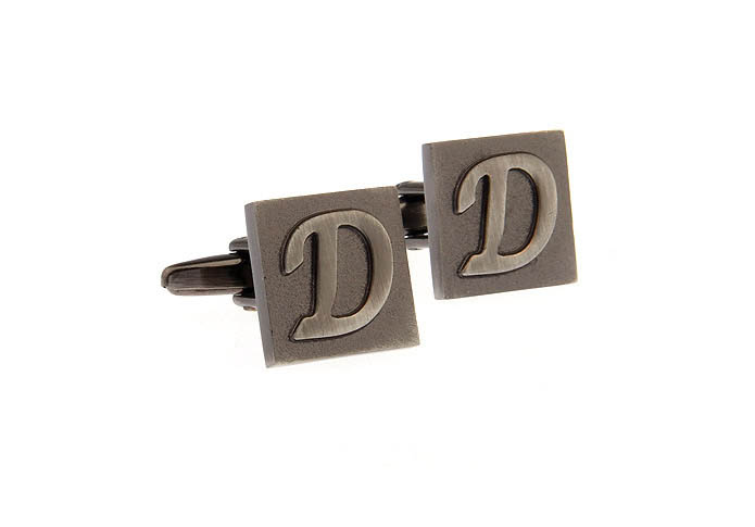 26 Letters D Cufflinks  Gray Steady Cufflinks Metal Cufflinks Symbol Wholesale & Customized  CL668220