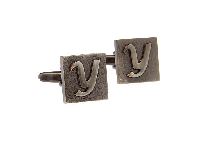 26 Letters Y Cufflinks  Gray Steady Cufflinks Metal Cufflinks Symbol Wholesale & Customized  CL668241