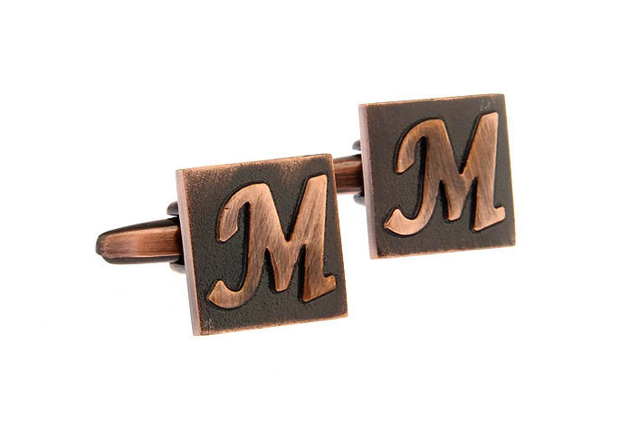 26 Letters M Cufflinks  Bronzed Classic Cufflinks Metal Cufflinks Symbol Wholesale & Customized  CL668255