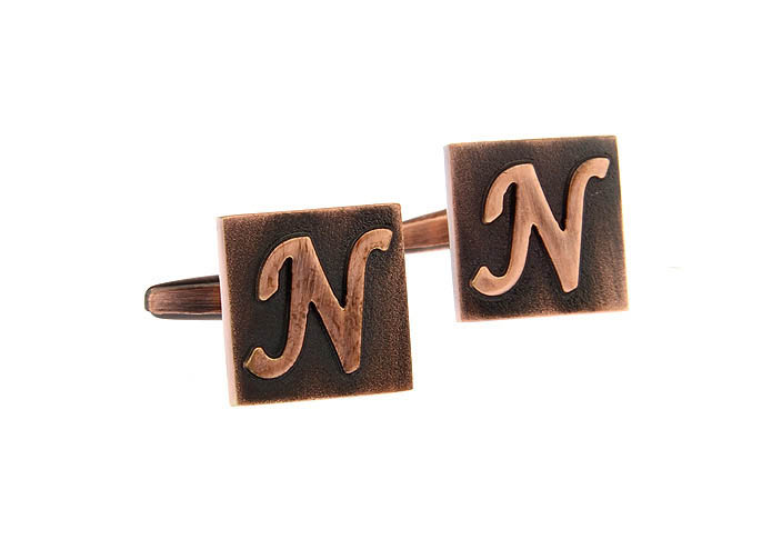 26 Letters N Cufflinks  Bronzed Classic Cufflinks Metal Cufflinks Symbol Wholesale & Customized  CL668256