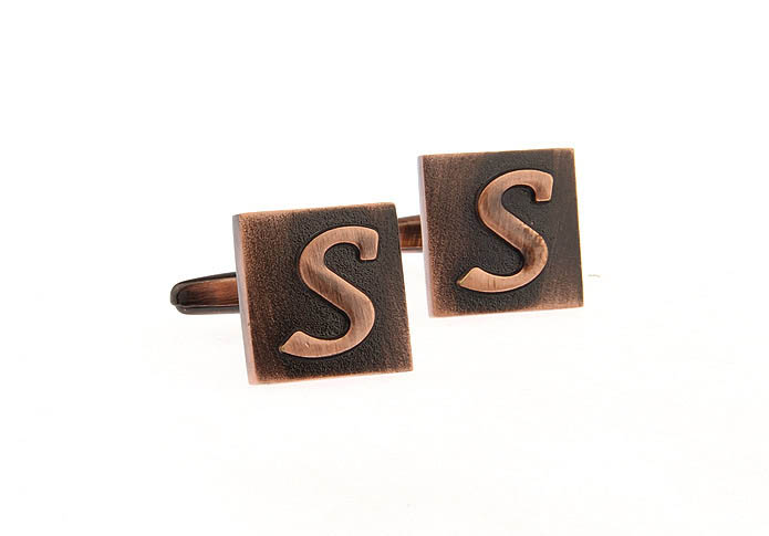 26 Letters S Cufflinks  Bronzed Classic Cufflinks Metal Cufflinks Symbol Wholesale & Customized  CL668261