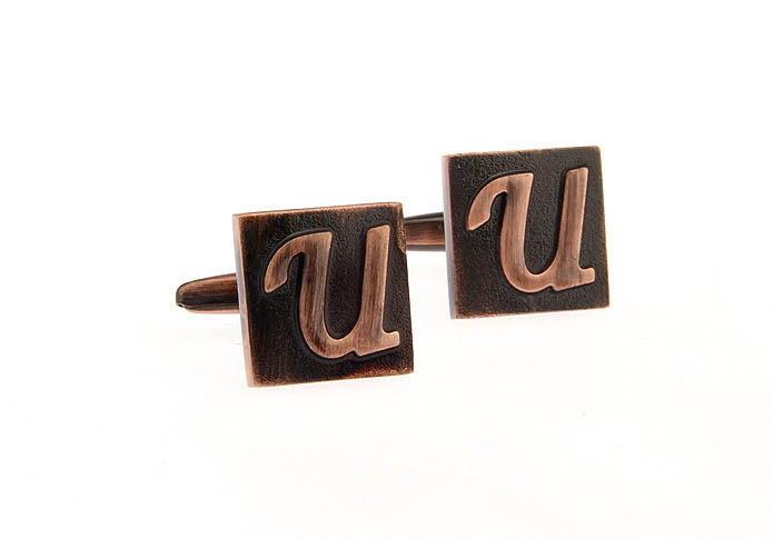 26 Letters U Cufflinks  Bronzed Classic Cufflinks Metal Cufflinks Symbol Wholesale & Customized  CL668263