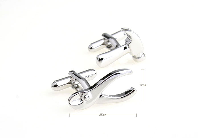 Hammer Pliers Cufflinks  Silver Texture Cufflinks Metal Cufflinks Tools Wholesale & Customized  CL671373