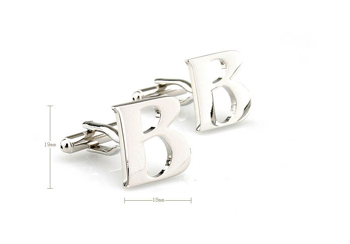 Letters B Cufflinks  Silver Texture Cufflinks Metal Cufflinks Symbol Wholesale & Customized  CL671460