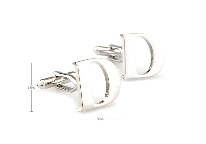 Letters D Cufflinks  Silver Texture Cufflinks Metal Cufflinks Symbol Wholesale & Customized  CL671462