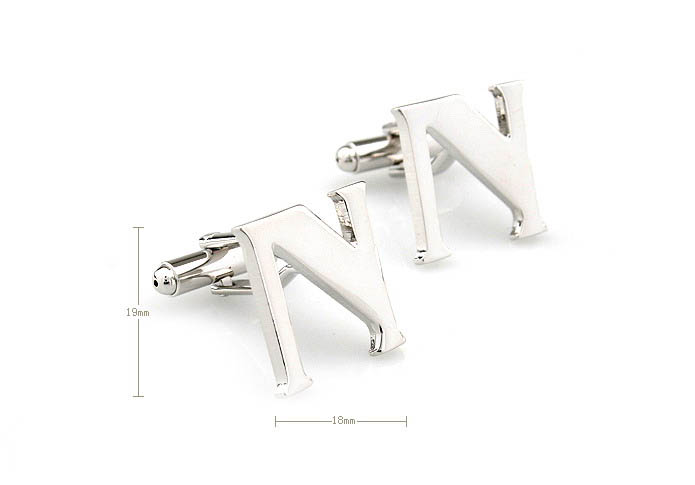 Letters N Cufflinks  Silver Texture Cufflinks Metal Cufflinks Symbol Wholesale & Customized  CL671472