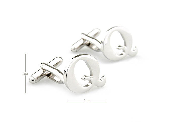 The Letters Q Cufflinks  Silver Texture Cufflinks Metal Cufflinks Symbol Wholesale & Customized  CL671475