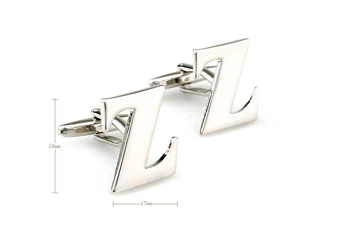 The Letters Z Cufflinks  Silver Texture Cufflinks Metal Cufflinks Symbol Wholesale & Customized  CL671484