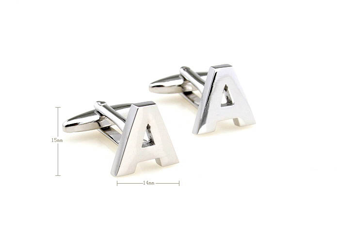 Letters A Cufflinks  Silver Texture Cufflinks Metal Cufflinks Symbol Wholesale & Customized  CL671485