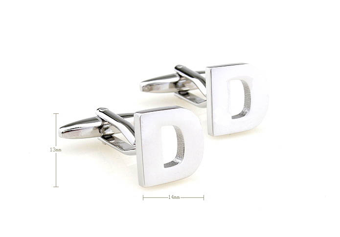 Letters D Cufflinks  Silver Texture Cufflinks Metal Cufflinks Symbol Wholesale & Customized  CL671488