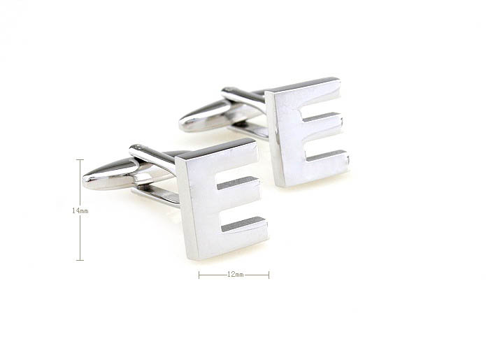 The Letters E Cufflinks  Silver Texture Cufflinks Metal Cufflinks Symbol Wholesale & Customized  CL671489