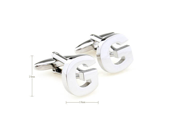 Letters G Cufflinks  Silver Texture Cufflinks Metal Cufflinks Symbol Wholesale & Customized  CL671491