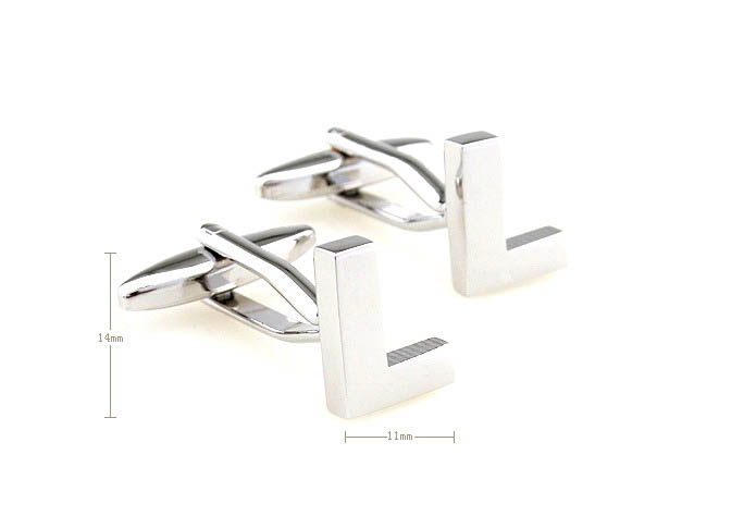 Letters L Cufflinks  Silver Texture Cufflinks Metal Cufflinks Symbol Wholesale & Customized  CL671496
