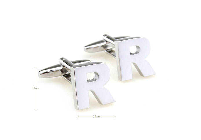 The Letters R Cufflinks  Silver Texture Cufflinks Metal Cufflinks Symbol Wholesale & Customized  CL671502