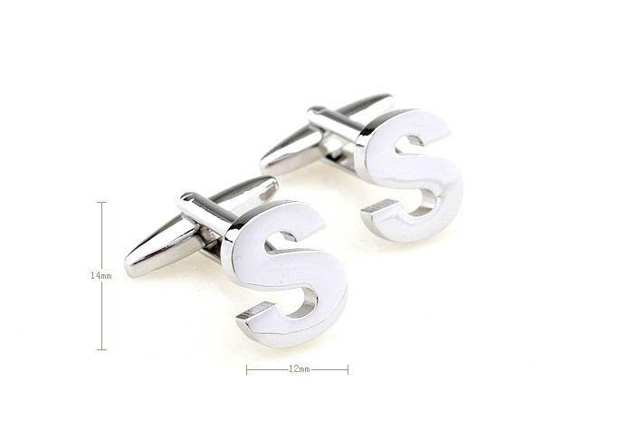 The Letters S Cufflinks  Silver Texture Cufflinks Metal Cufflinks Symbol Wholesale & Customized  CL671503