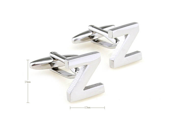 The Letters Z Cufflinks  Silver Texture Cufflinks Metal Cufflinks Symbol Wholesale & Customized  CL671510