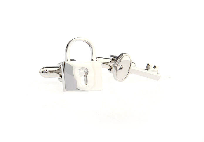 Keys & Locks Cufflinks  Silver Texture Cufflinks Metal Cufflinks Tools Wholesale & Customized  CL671585