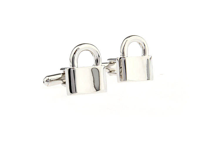 Lock Cufflinks  Silver Texture Cufflinks Metal Cufflinks Tools Wholesale & Customized  CL671589