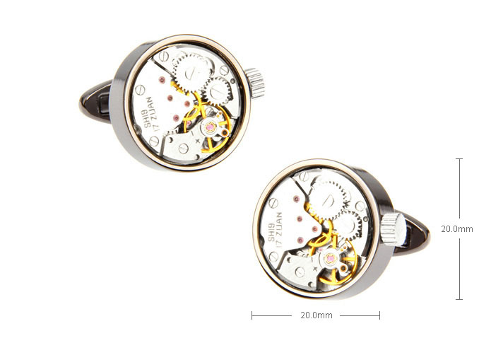 Steampunk with the smallest vintage watch movements Cufflinks  Gold Luxury Cufflinks Metal Cufflinks Tools Wholesale & Customized  CL671817