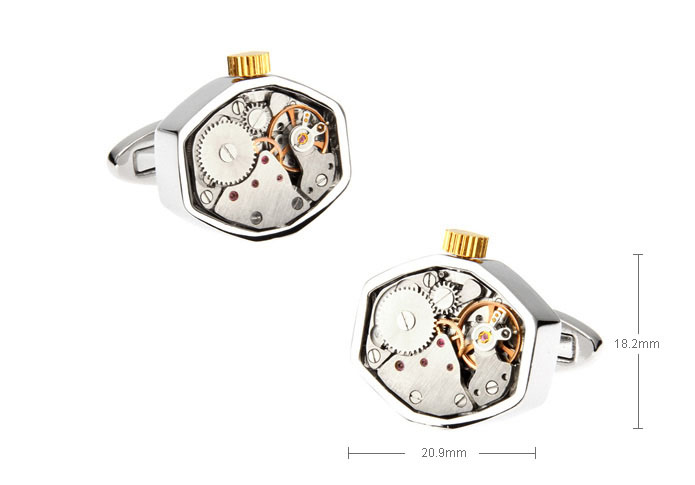 Steampunk with the smallest vintage watch movements Cufflinks  Gold Luxury Cufflinks Metal Cufflinks Tools Wholesale & Customized  CL671818