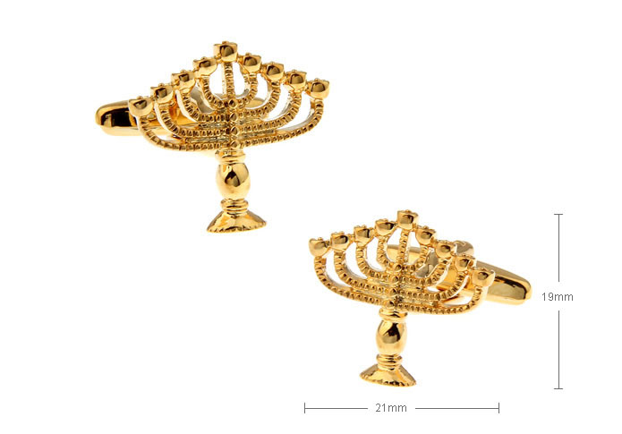 Menorah Candles Cufflinks  Gold Luxury Cufflinks Metal Cufflinks Tools Wholesale & Customized  CL720800