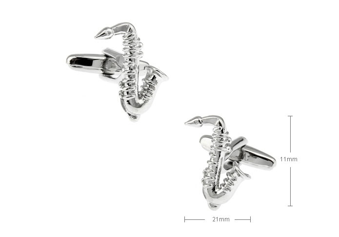 Saxophone Cufflinks  Silver Texture Cufflinks Metal Cufflinks Music Wholesale & Customized  CL720803