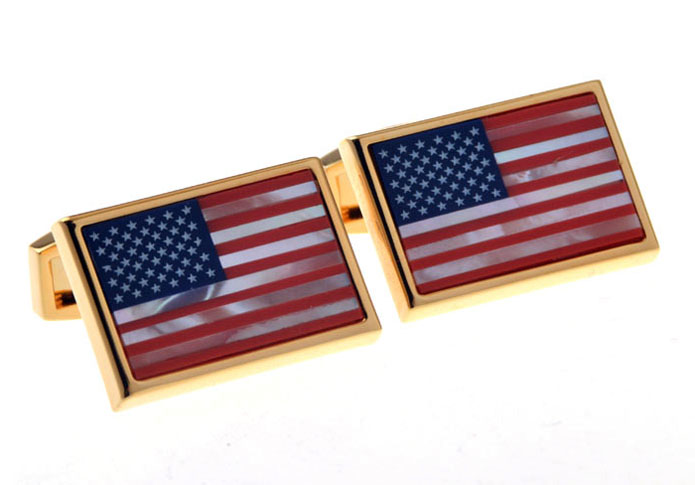 American Flag Cufflinks  Multi Color Fashion Cufflinks Shell Cufflinks Flag Wholesale & Customized  CL655927