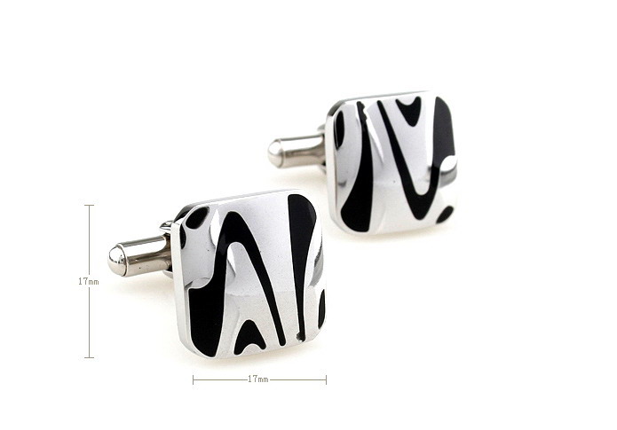 Waves Cufflinks  Black Classic Cufflinks Stainless Steel Cufflinks Wholesale & Customized  CL620755