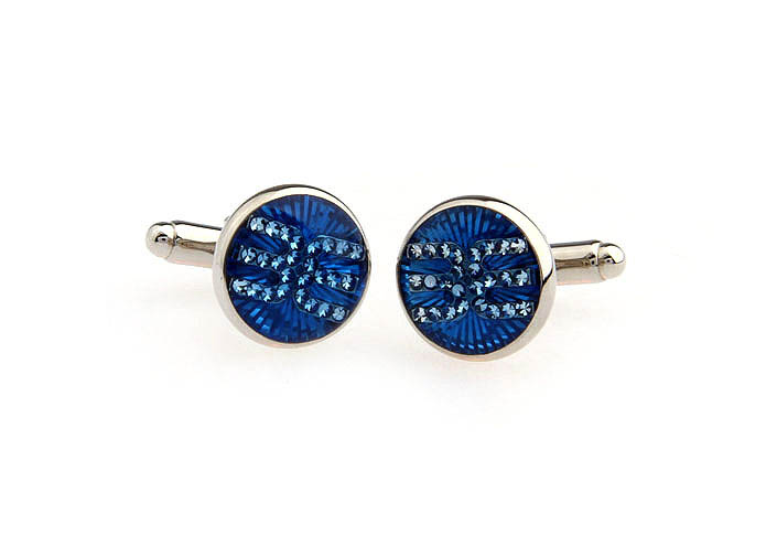 E symmetry Cufflinks  Blue Elegant Cufflinks Crystal Cufflinks Symbol Wholesale & Customized  CL652034