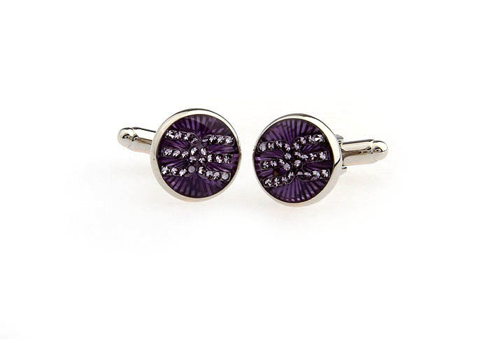 E symmetry Cufflinks  Purple Romantic Cufflinks Crystal Cufflinks Symbol Wholesale & Customized  CL652035