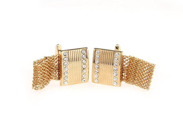 Chain Cufflinks  Gold Luxury Cufflinks Crystal Cufflinks Funny Wholesale & Customized  CL652261