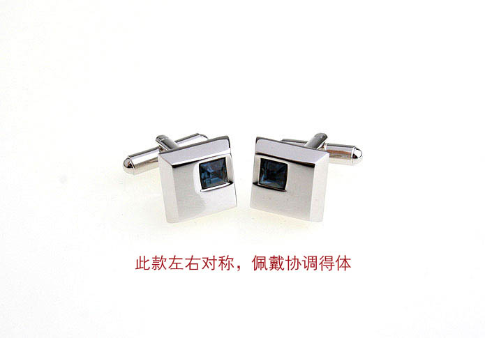 5MM Square Blue Crystal Diamond Cufflinks  Blue Elegant Cufflinks Crystal Cufflinks Wholesale & Customized  CL652287