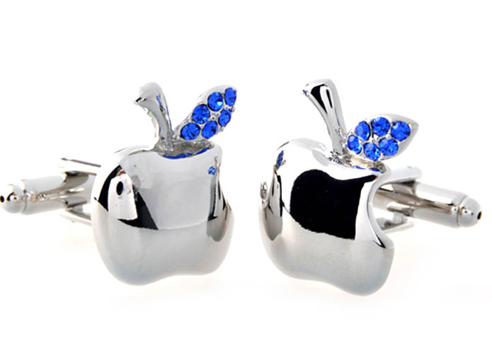 Crystal Apple Cufflinks  Blue Elegant Cufflinks Crystal Cufflinks Food and Drink Wholesale & Customized  CL653620