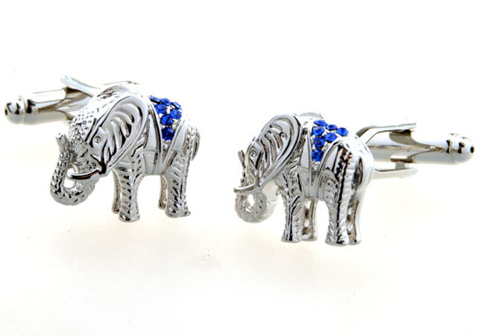 The elephant Cufflinks  Blue Elegant Cufflinks Crystal Cufflinks Animal Wholesale & Customized  CL654162