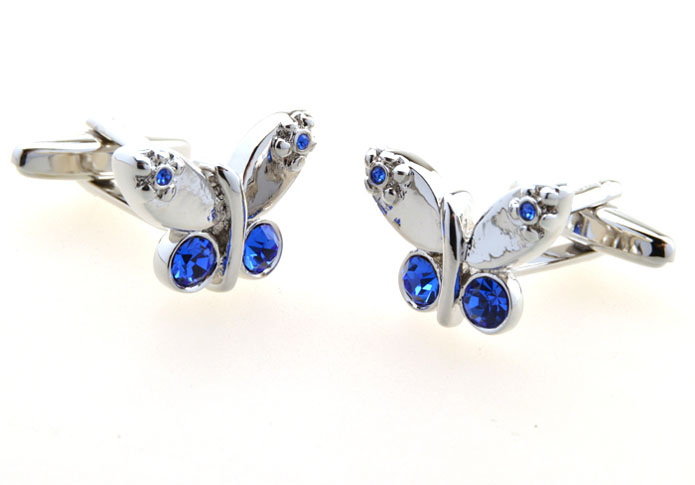 Butterfly Cufflinks Blue Elegant Cufflinks Crystal Cufflinks Animal Wholesale & Customized CL654771