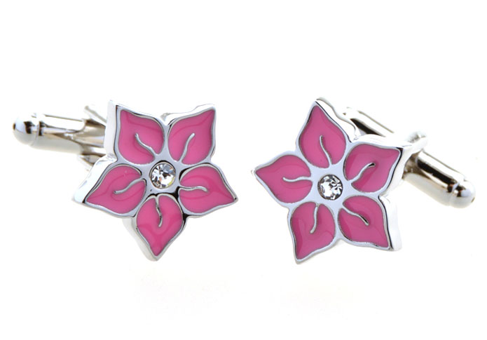 Pink flowers Cufflinks White Purity Cufflinks Crystal Cufflinks Funny Wholesale & Customized CL654778