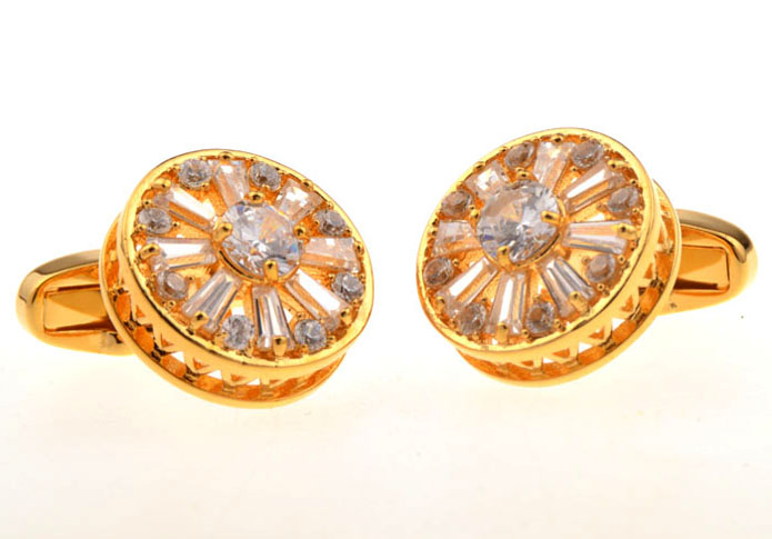  Gold Luxury Cufflinks Crystal Cufflinks Wholesale & Customized  CL655560