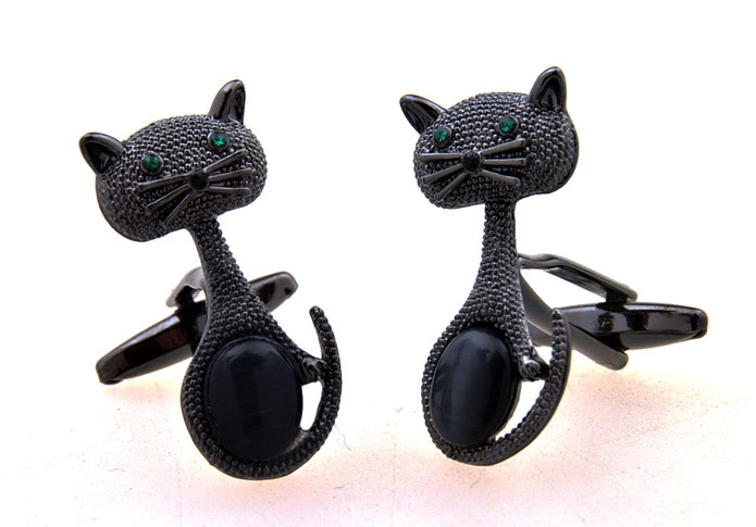 Cartoon Cat Cufflinks  Green Intimate Cufflinks Crystal Cufflinks Animal Wholesale & Customized  CL656545