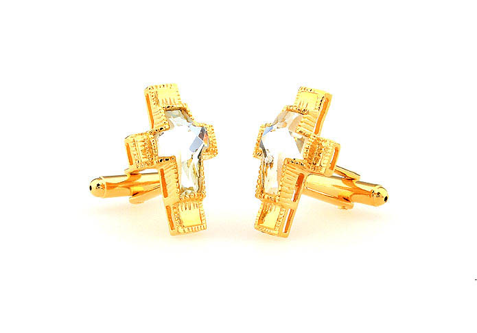 Cross Cufflinks  Gold Luxury Cufflinks Crystal Cufflinks Religious and Zen Wholesale & Customized  CL664161