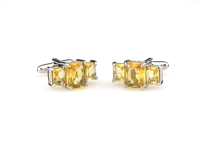  Yellow Lively Cufflinks Crystal Cufflinks Wholesale & Customized  CL665556