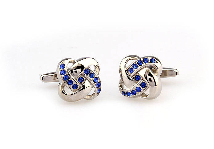  Blue Elegant Cufflinks Crystal Cufflinks Knot Wholesale & Customized  CL665789