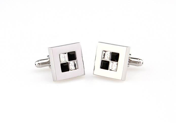  Black White Cufflinks Crystal Cufflinks Wholesale & Customized  CL666338