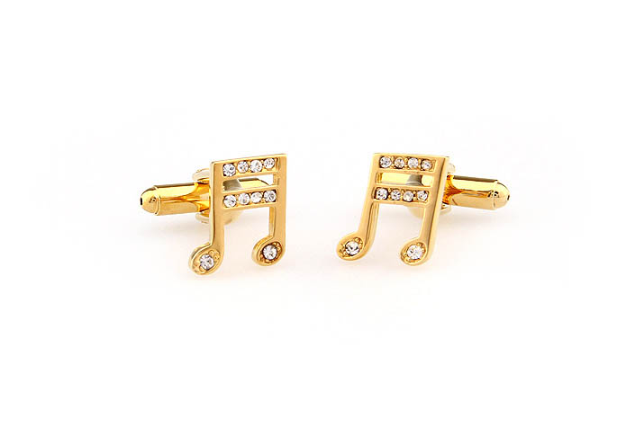 Musical notes Cufflinks  Gold Luxury Cufflinks Crystal Cufflinks Music Wholesale & Customized  CL666393
